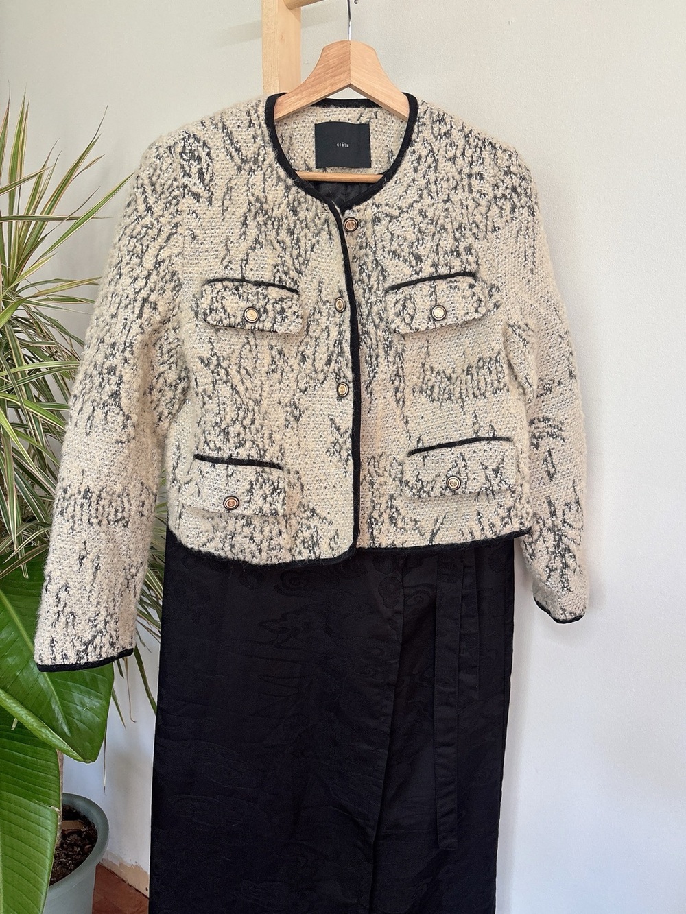 Chic Wool blended Tweed Jacket cropped Coat